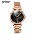 Classy SANDA P1019 Ladies Japan Movement Quartz Watches Fancy Cheap Stainless Steel Back Wristwatches